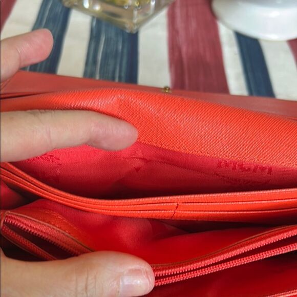 MCM orange Leather Wallet with Gold Hardware EUC - Picture 11 of 16